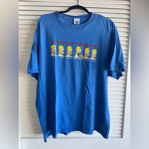 Vintage Homer Simpson’s Blue Graphic T-Shirt with Cartoon Print